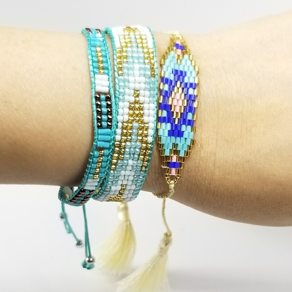 NEW 3 Pcs Set Miyuki Beads Handmade Bracelet NWT - Picture 4 of 4